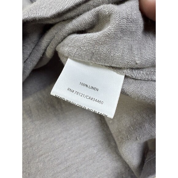 EILEEN FISHER Linen Sleeveless Tunic Top Scoop Neck Lagenlook Taupe Size 1x - Picture 5 of 9